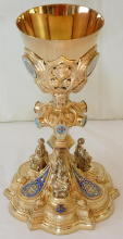 Solid silver gilt antique French Gothic Chalice.